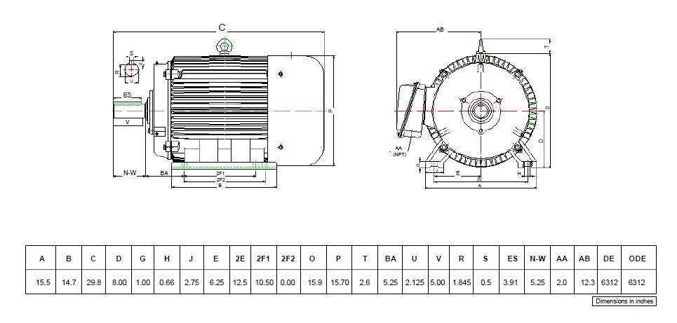 Kích thước khung động cơ